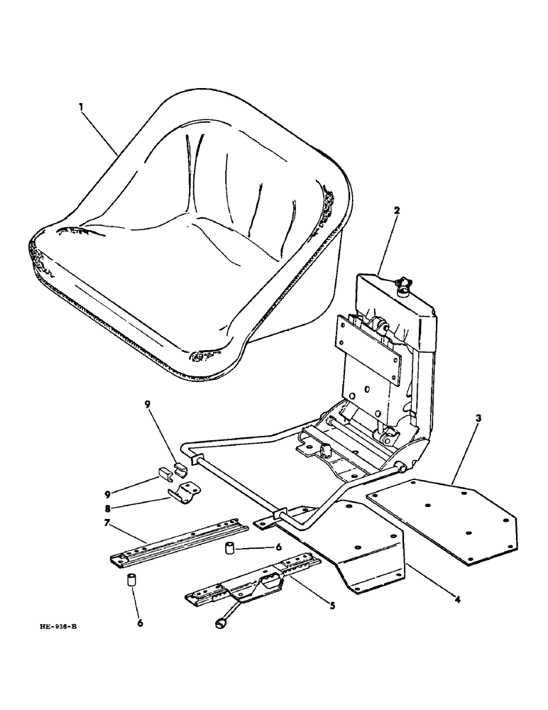 Схема запчастей Case IH 375 - (M-09) - SEAT, OPERATORS PLATFORM AND MISCELLANEOUS, OPERATORS SEAT, BOSTROM (10) - OPERATORS PLATFORM