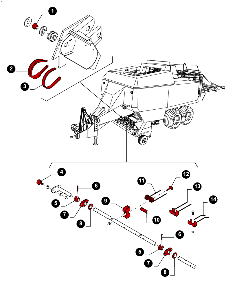 Схема запчастей Case IH LBX332S - (00.00LB003[01]) - MAINTENANCE PARTS, PICK-UP FRAME, PICK-UP REEL (00) - GENERAL