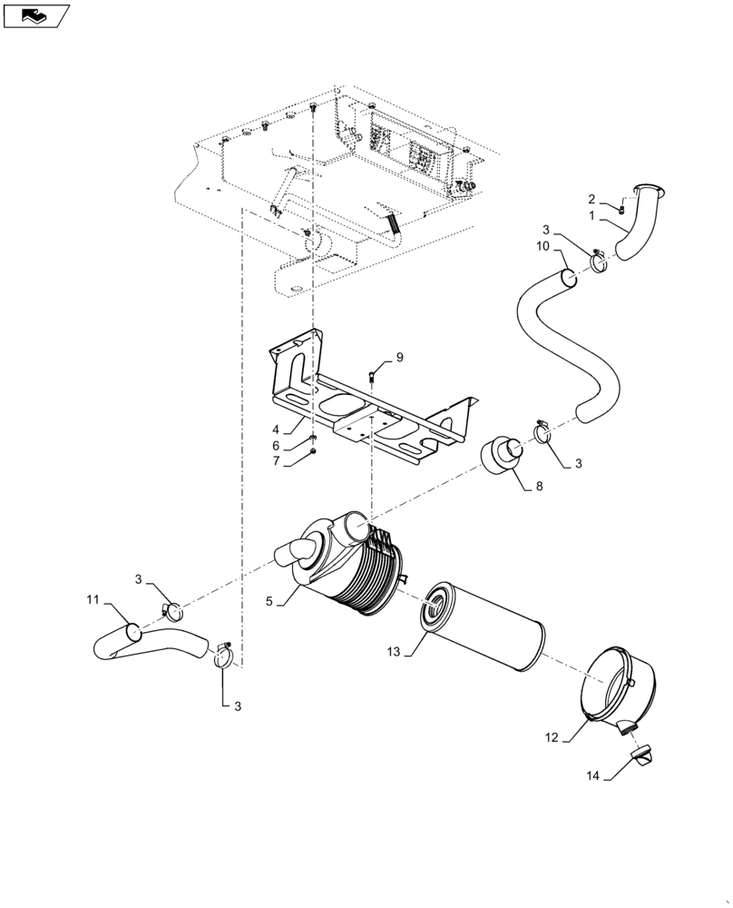 Схема запчастей Case IH SPX3320 - (02-013) - AIR INTAKE SYSTEM, CAB Cab Exterior