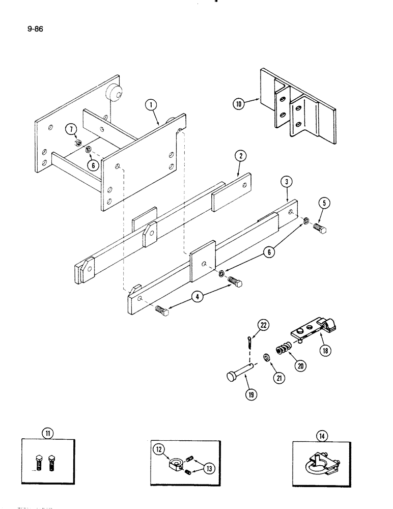 Схема запчастей Case IH 60FS - (9-086) - MOUNTING KIT, 60FS MOWER, 235 AND 235H TRACTOR (03) - CHASSIS/MOUNTED EQUIPMENT