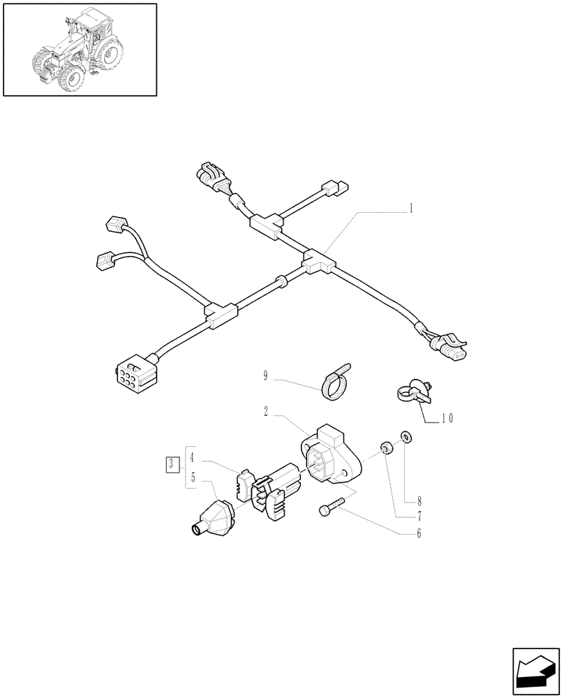 Схема запчастей Case IH MAXXUM 140 - (1.91.4/06[02]) - 113 L/MIN CCLS PUMP FOR SPS - PUMP CABLE (VAR.330835-331836 / 743744) (10) - OPERATORS PLATFORM/CAB