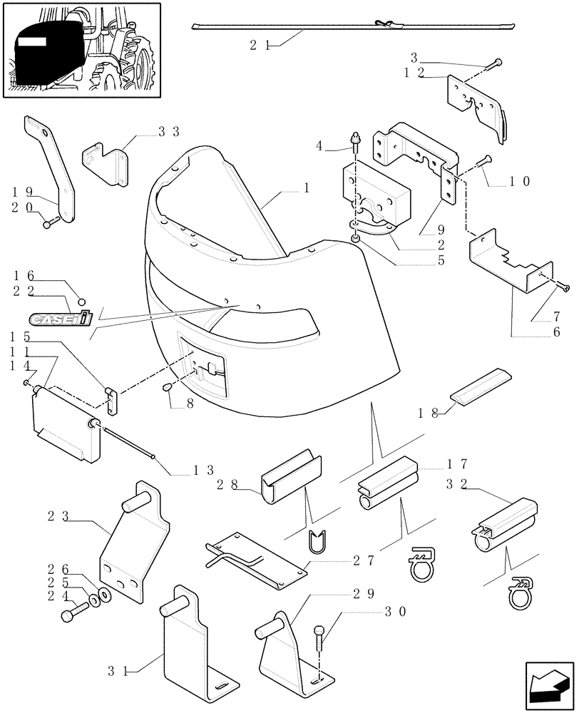 Схема запчастей Case IH MAXXUM 120 - (1.83.0[02]) - HOOD - LATCH - C6556 (08) - SHEET METAL