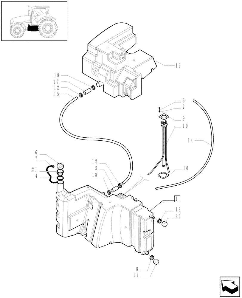 Схема запчастей Case IH PUMA 195 - (1.14.0[01]) - FUEL TANK - C6851 (02) - ENGINE EQUIPMENT