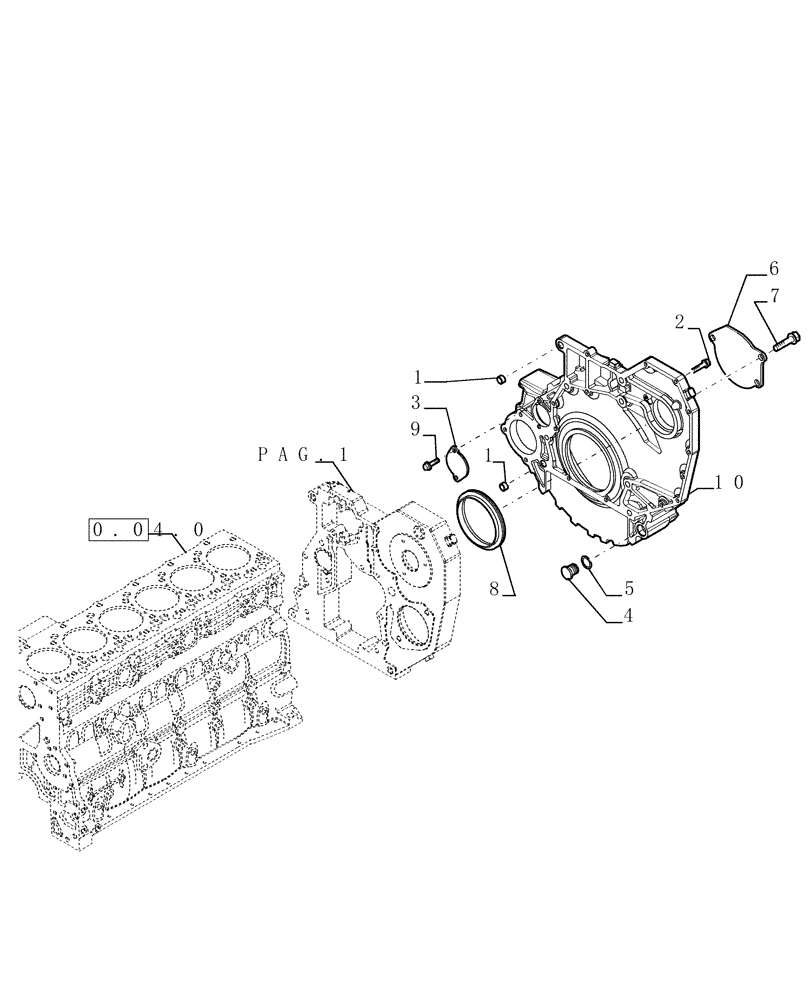 Схема запчастей Case IH F4GE0684G D600 - (0.04.3[03]) - CRANKCASE COVERS (504035060) 