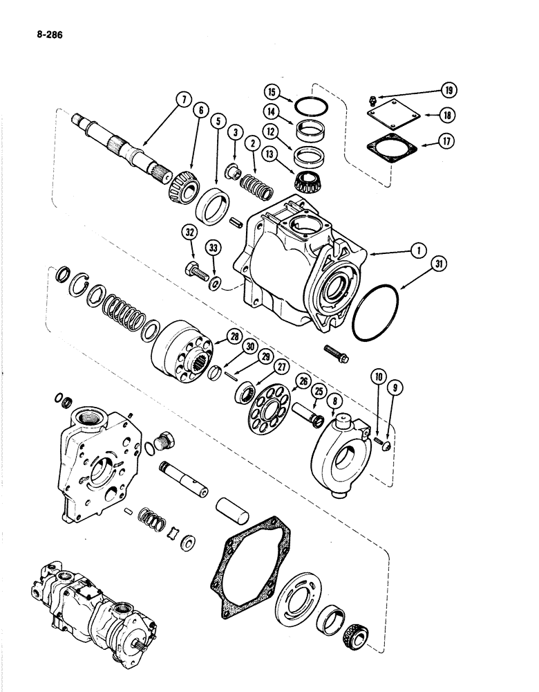 Схема запчастей Case IH 4894 - (8-286) - TRIPLE HYDRAULIC PUMP ASSEMBLY, PISTON PUMP SECTION (08) - HYDRAULICS