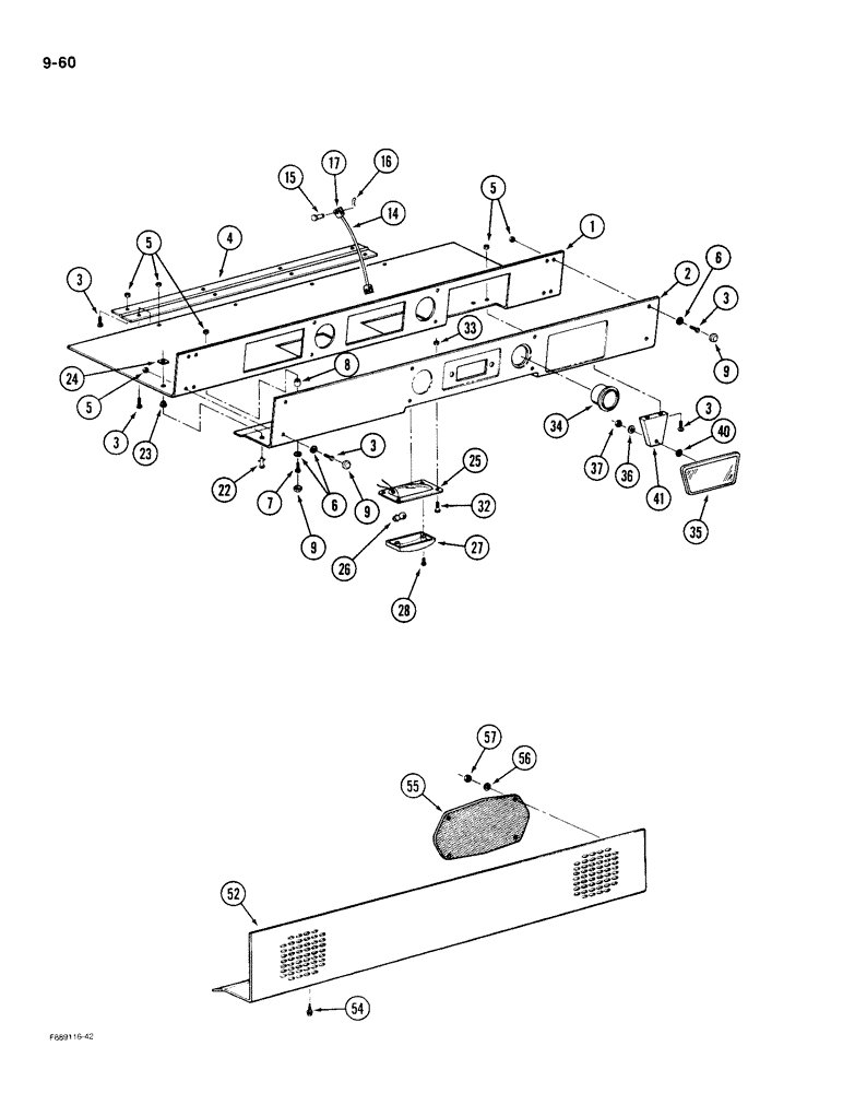 Схема запчастей Case IH KP-525 - (9-60) - OVERHEAD CONSOLE, FRONT (09) - CHASSIS/ATTACHMENTS