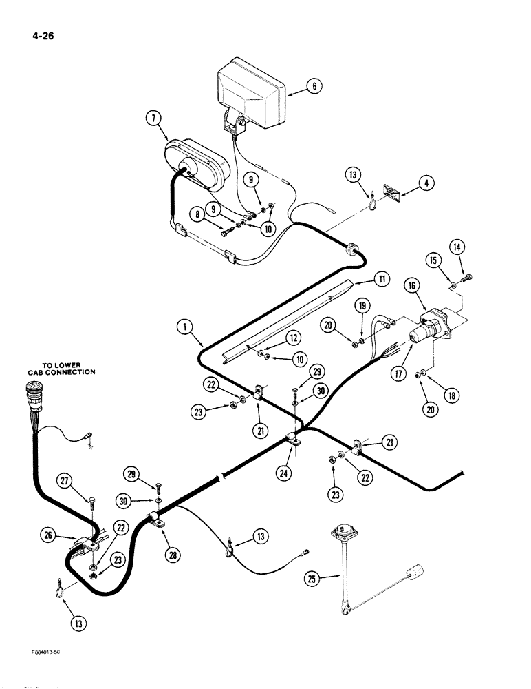 Схема запчастей Case IH STEIGER - (4-026) - REAR FRAME HARNESS (04) - ELECTRICAL SYSTEMS