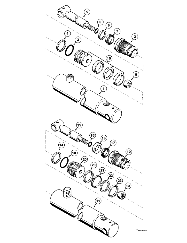 Схема запчастей Case IH 1850 - (7-70) - WELDED DOUBLE ACTING CYLINDERS, 2 ID X 18-3/8 INCH STROKE 