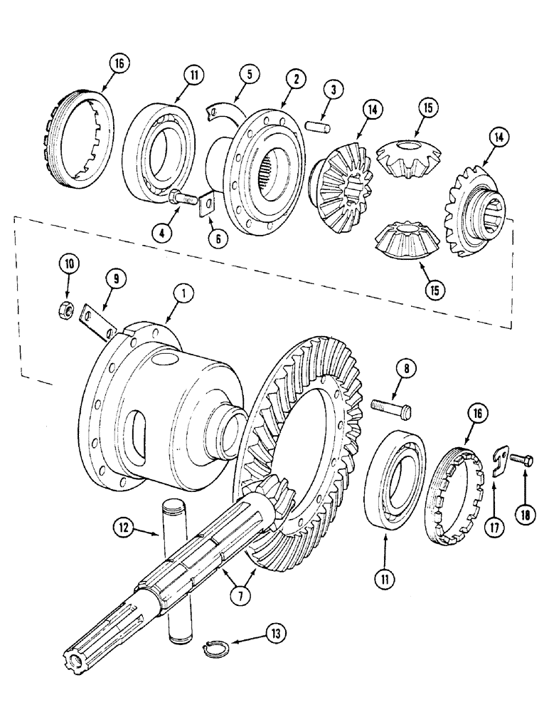 Схема запчастей Case IH 1294 - (6-156) - DIFFERENTIAL (06) - POWER TRAIN