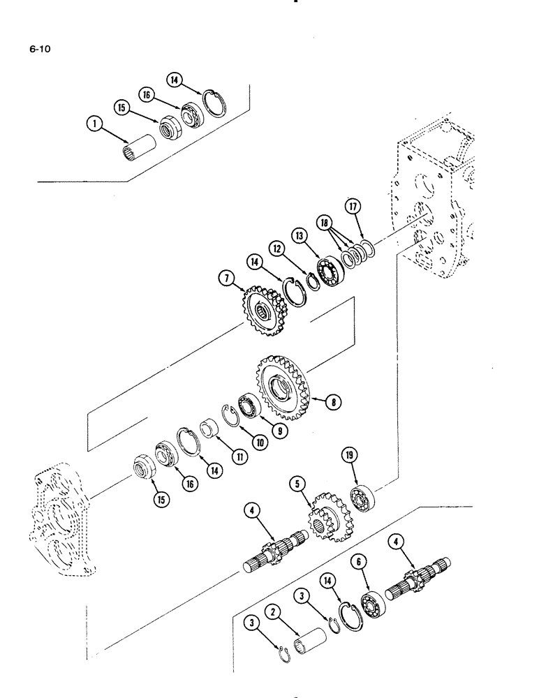 Схема запчастей Case IH 1130 - (6-10) - RANGE GEARS, MECHANICAL DRIVE (06) - POWER TRAIN