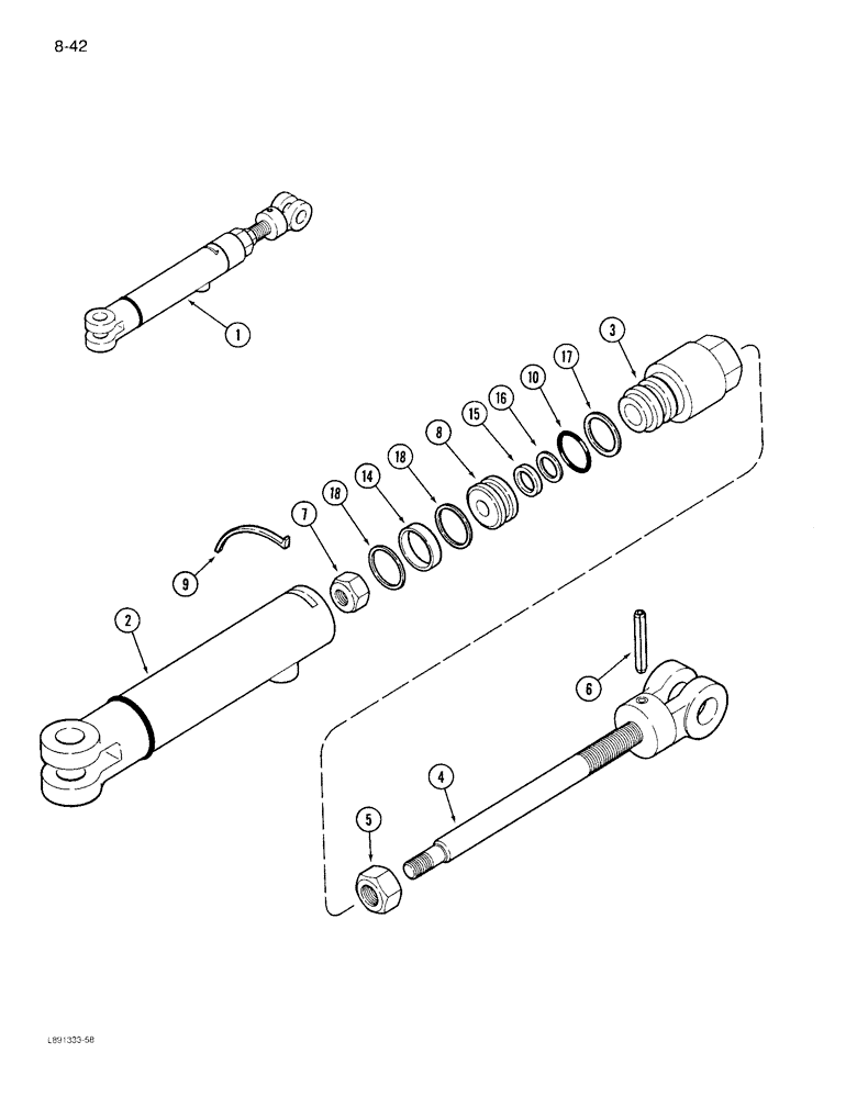 Схема запчастей Case IH 1844 - (8-42) - FAN CLUTCH CYLINDER (07) - HYDRAULICS