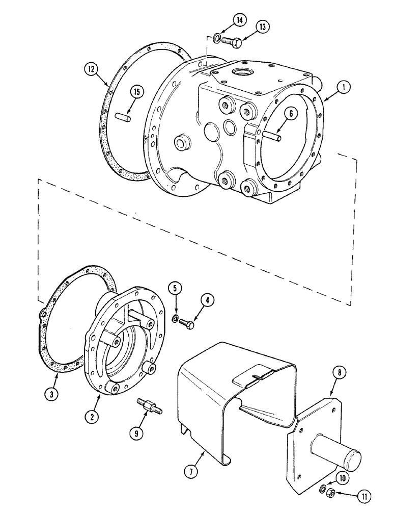 Схема запчастей Case IH 1494 - (6-254) - HOUSING AND COVERS, REVERSIBLE SHAFT PTO (06) - POWER TRAIN