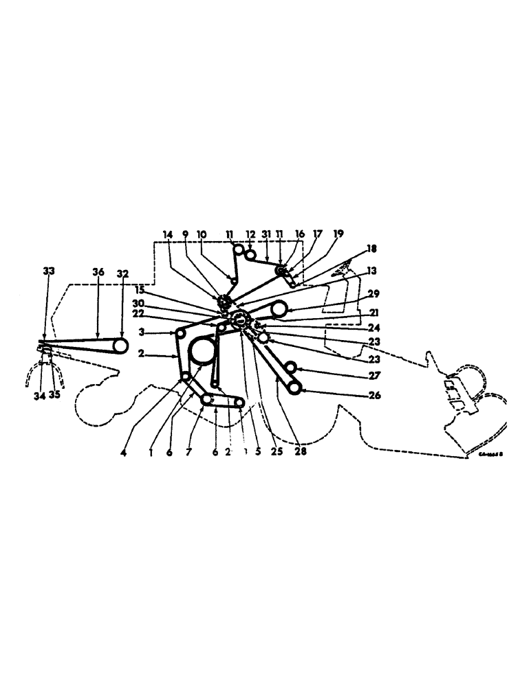 Схема запчастей Case IH 615 - (02-07) - MISCELLANEOUS, BELT, CHAIN, PULLEY AND SPROCKET DIAGRAM, RIGHT SIDE, SER. NO. 8000 AND BELOW Accessories & Attachments / Miscellaneous