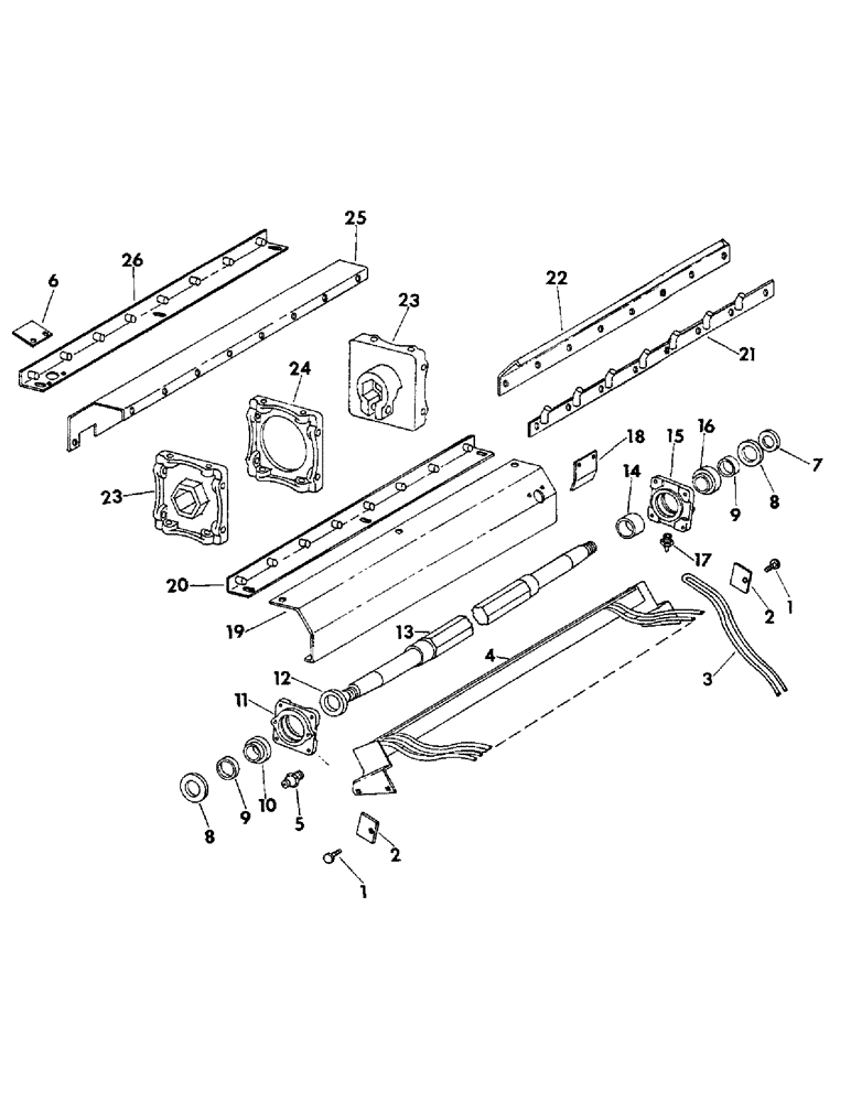 Схема запчастей Case IH 715 - (21-14) - THRESHING CYLINDER AND CONCAVE, CYLINDER BEATER, OPTIONAL OR EDIBLE BEAN (14) - THRESHING