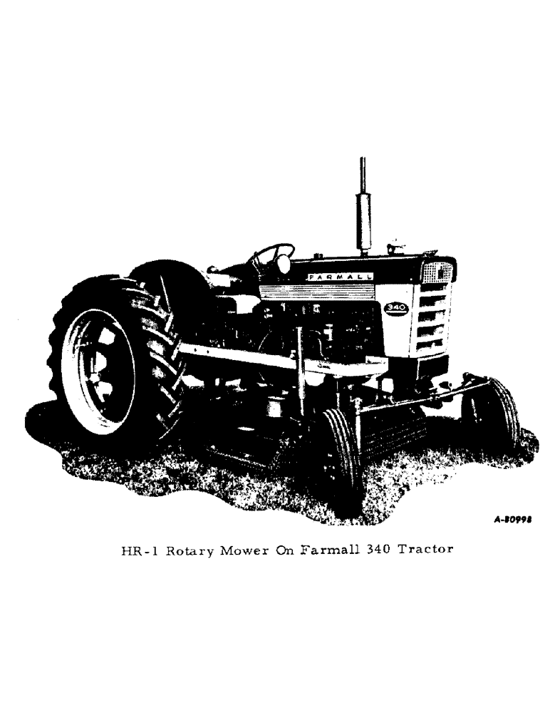 Схема запчастей Case IH HR-1 - (N-01) - HR-1 ROTARY MOWER ON FARMALL 340 TRACTOR 
