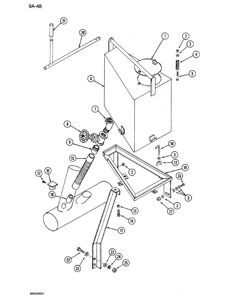 Схема запчастей Case IH 1250 - (9A-048) - MOLASSES ATTACHMENT (09) - CHASSIS ATTACHMENTS