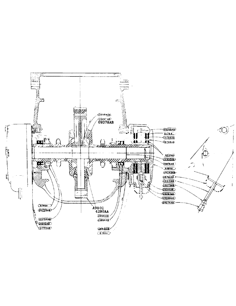 Схема запчастей Case IH SO-SERIES - (059) - DIFFERENTIAL SHAFT WITH BRAKE ASSEMBLY, S, SC, SO (06) - POWER TRAIN