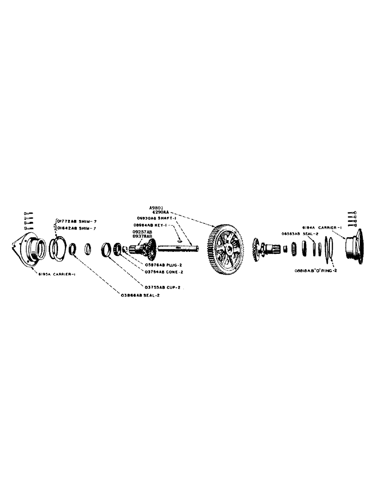 Схема запчастей Case IH SO-SERIES - (058) - DIFFERENTIAL SHAFT, S, SC, SO (06) - POWER TRAIN