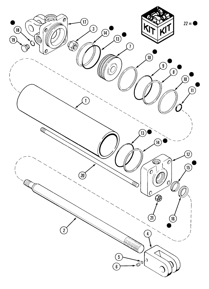 Схема запчастей Case IH 1200 - (A.10.A[88]) - HYDRAULIC CYLINDER - 302286A1, FRAME FOLDING - 8 ROW WIDE AND 12 ROW NARROW MOUNTED STACKER A - Distribution Systems