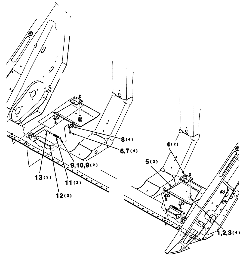 Схема запчастей Case IH 325 - (7-12) - SKID SHOE ASSEMBLY (58) - ATTACHMENTS/HEADERS