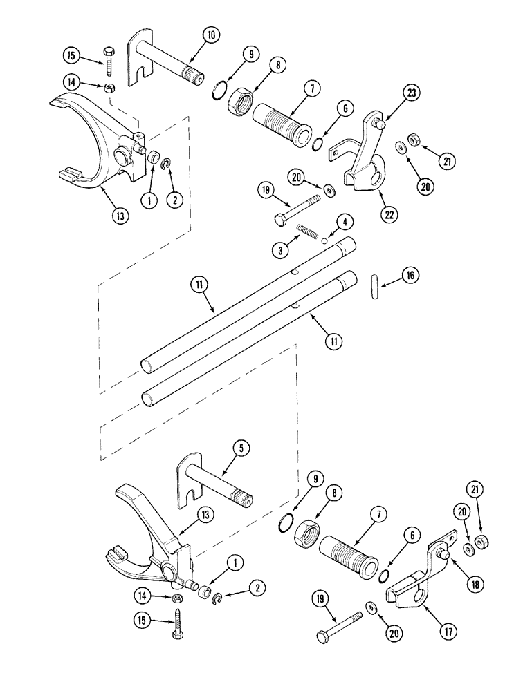 Схема запчастей Case IH MX100 - (06-17) - GEAR SHIFT AND LINKAGE (06) - POWER TRAIN