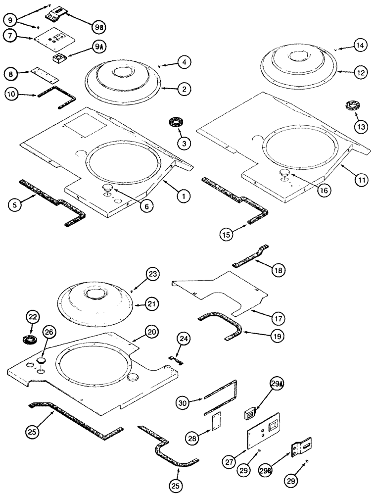 Схема запчастей Case IH 2555 - (09A-45) - DRUM COVERS JJC0157150- (13) - PICKING SYSTEM