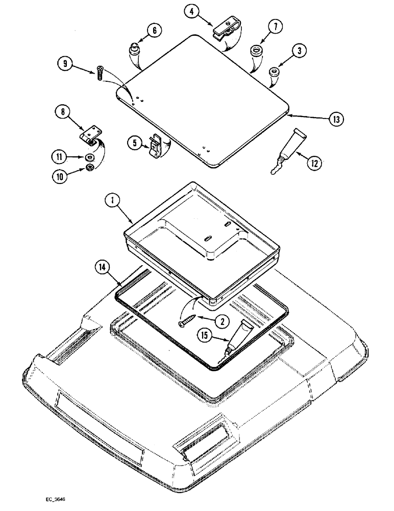 Схема запчастей Case IH 4240 - (9-048) - CAB, ROOF HATCH SEAL SERVICE KIT (09) - CHASSIS/ATTACHMENTS