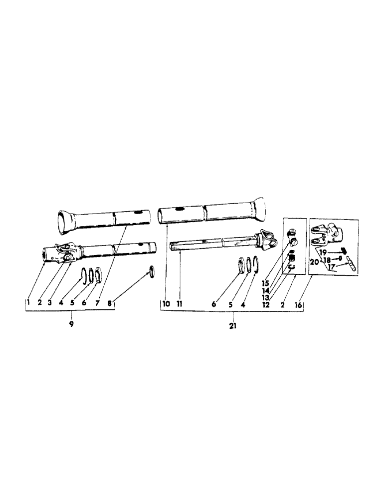 Схема запчастей Case IH 201 - (D-012) - UNIVERSAL JOINT, 1000 RPM, ROCKWELL-STANDARD (58) - ATTACHMENTS/HEADERS