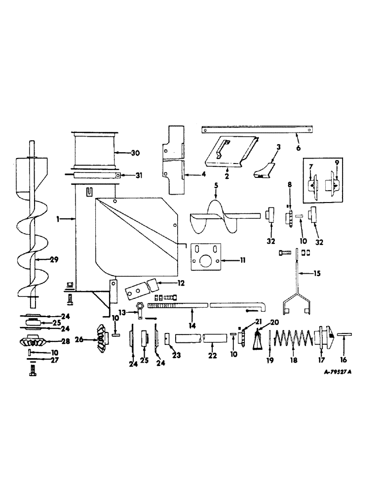 Схема запчастей Case IH 105 - (A-08) - BACK UNLOADING AUGER 