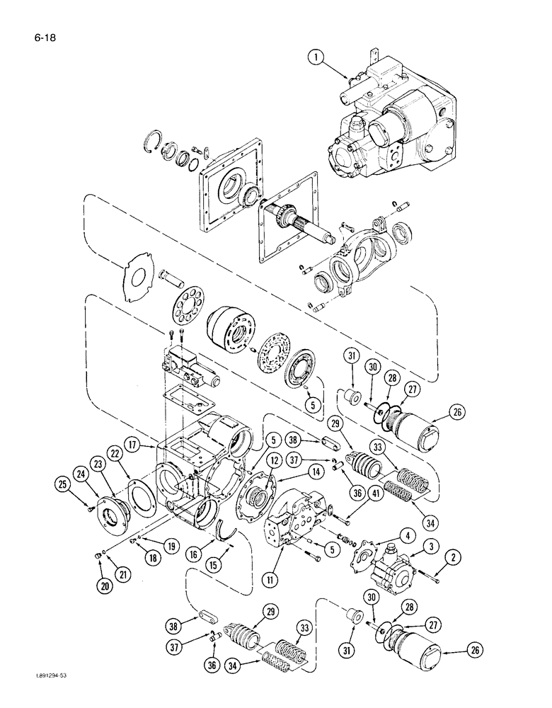 Схема запчастей Case IH 1822 - (6-18) - HYDROSTATIC PUMP, 1822 COTTON PICKER (03) - POWER TRAIN