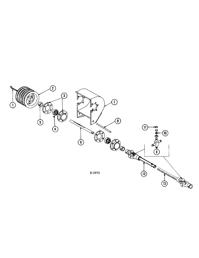 Схема запчастей Case IH 950 - (26[A]) - HEADER DRIVE UNIVERSAL JOINT SHAFT 