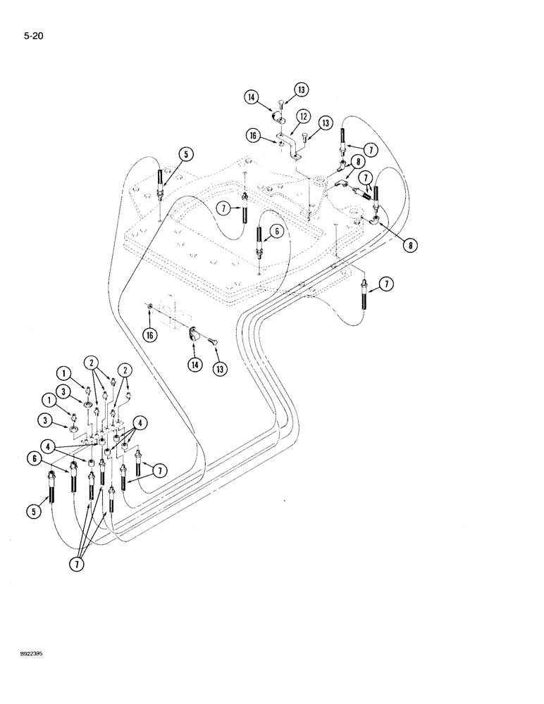 Схема запчастей Case IH 9230 - (5-020) - STEERABLE AXLE LUBRICATION SYSTEM, GREASE LINES (05) - STEERING