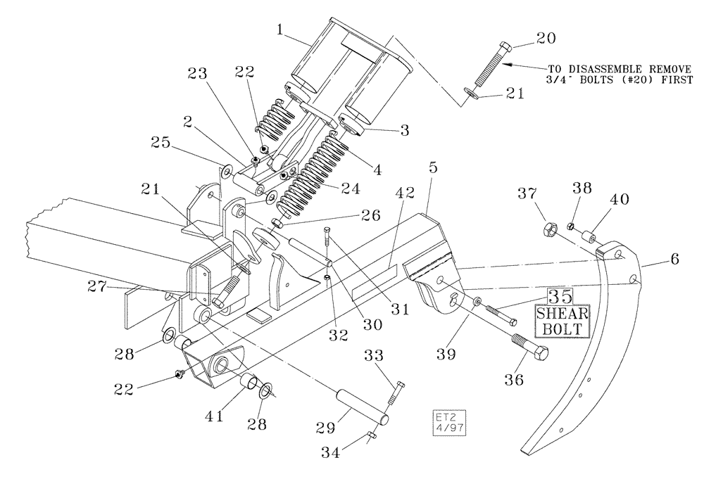 Схема запчастей Case IH 9300 - (75.200.02) - AUTO-RESET ASSEMBLY (09) - CHASSIS/ATTACHMENTS