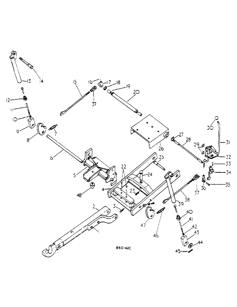 Схема запчастей Case IH 584 - (09-013) - AUTOMATIC HITCH, ATTACHMENT (12) - FRAME