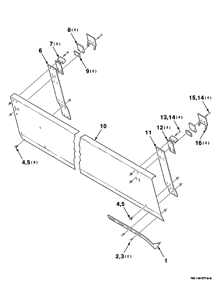 Схема запчастей Case IH 425 - (6-16) - PANEL ASSEMBLY, LEFT (58) - ATTACHMENTS/HEADERS