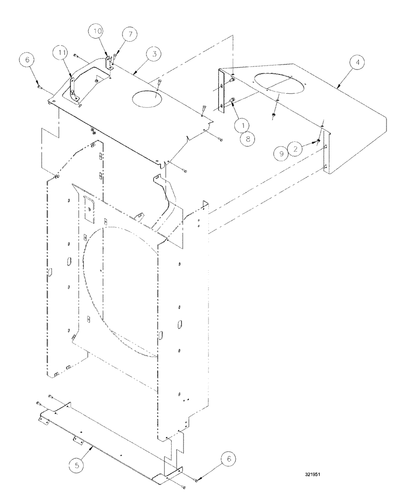 Схема запчастей Case IH SPX3200 - (03-080) - RADIATOR COVERS GROUP (10) - ENGINE