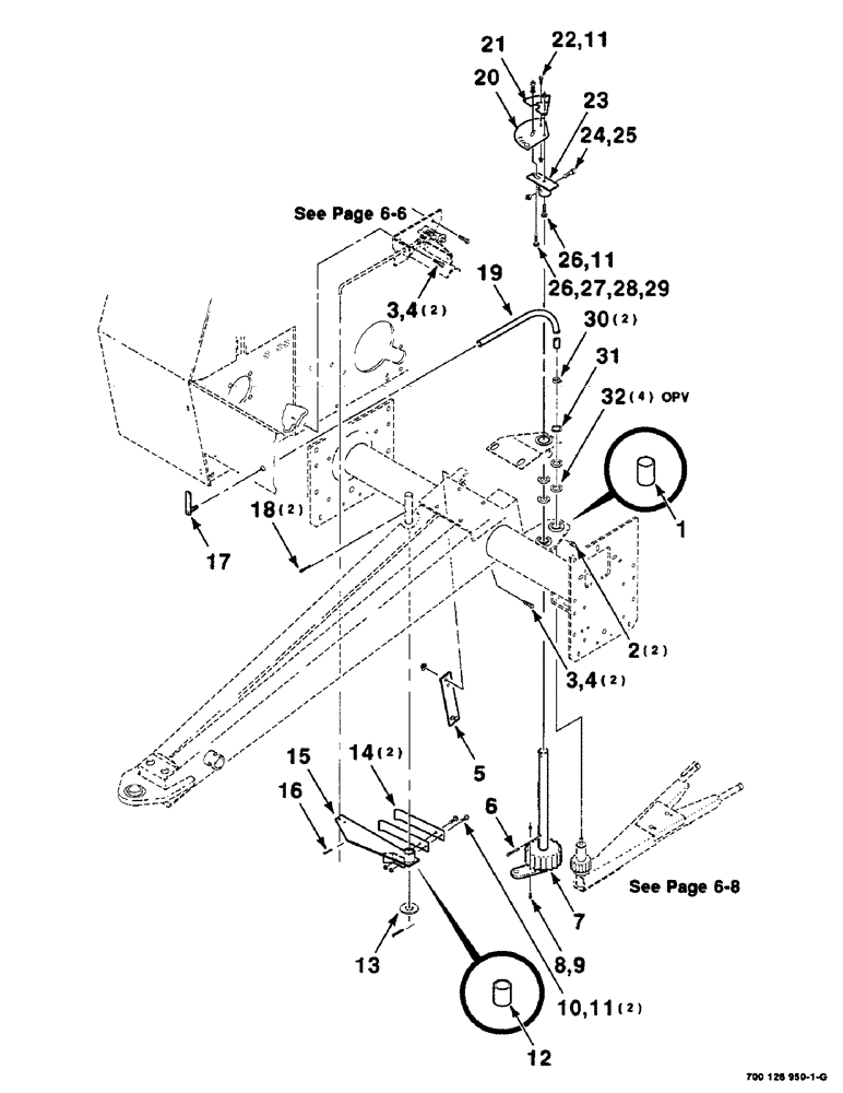 Схема запчастей Case IH 8465 - (6-04) - GEARBOX AND THREADER MOUNTING ASSEMBLIES (14) - BALE CHAMBER