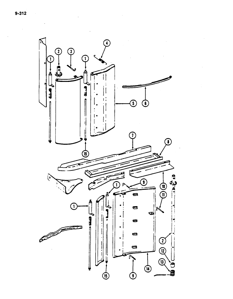 Схема запчастей Case IH 782 - (9-312) - PLANT COMPRESSORS AND THROAT SHEETS (09) - CHASSIS ATTACHMENTS