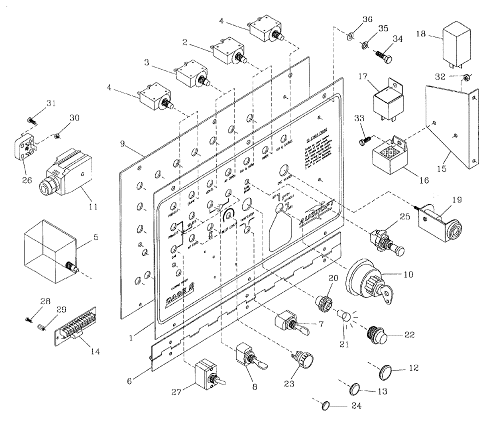 Схема запчастей Case IH 7700 - (A11[13]) - DASH PANEL Mainframe & Functioning Components