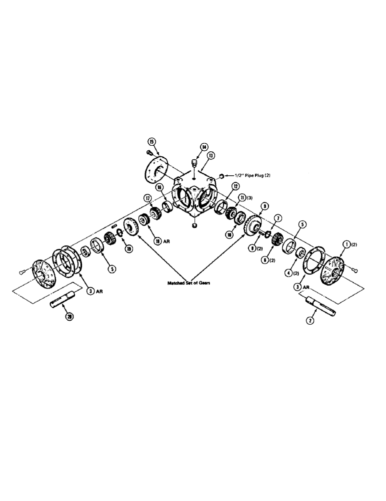 Схема запчастей Case IH 8440 - (24[1]) - GEARBOX Driveline