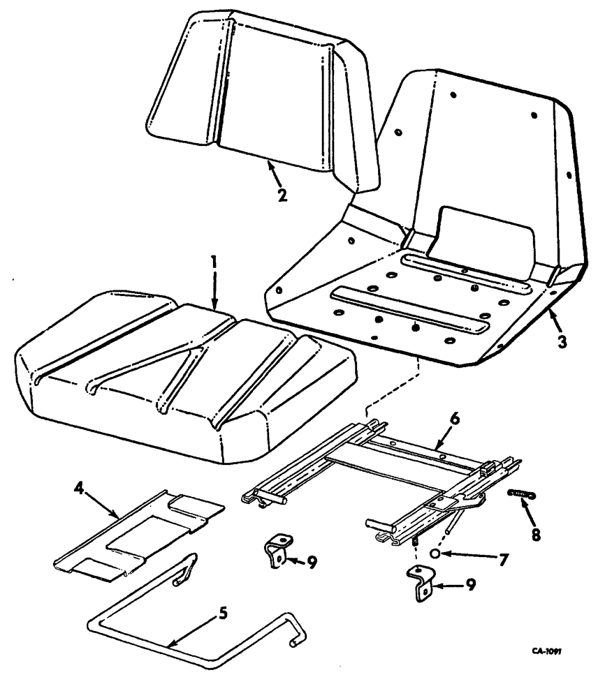 Схема запчастей Case IH 444 - (M-03) - SEAT, OPERATORS PLATFORM AND MISC., DELUXE SEAT (10) - OPERATORS PLATFORM