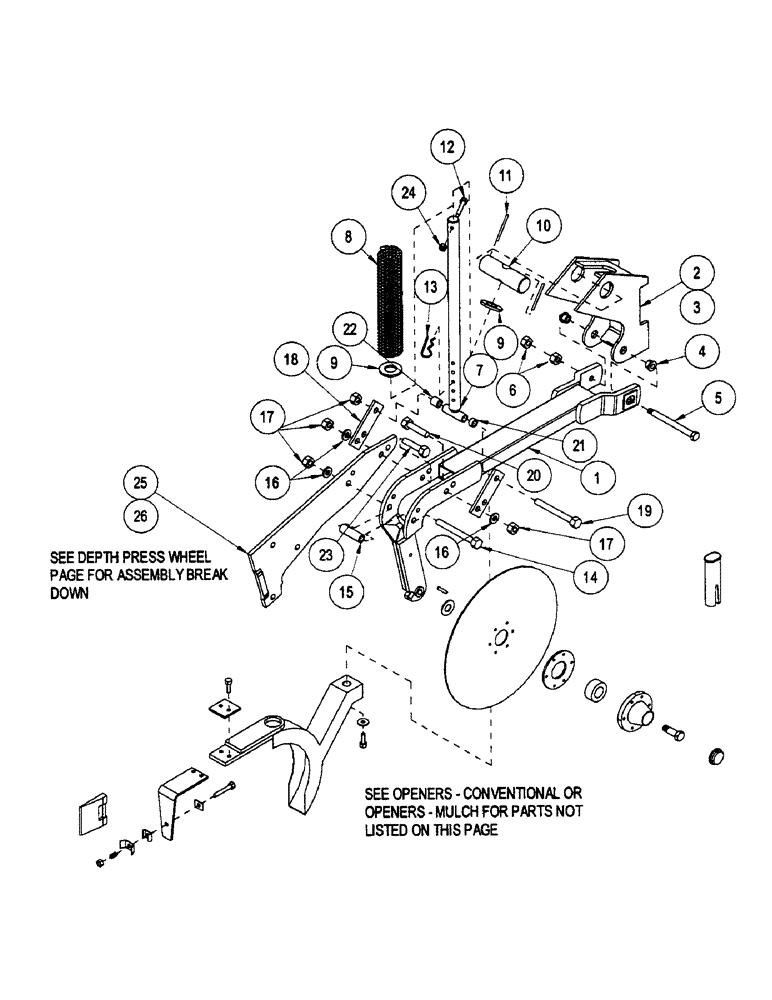 Схема запчастей Case IH CONCORD - (B36) - OPENERS, LOW PROFILE 