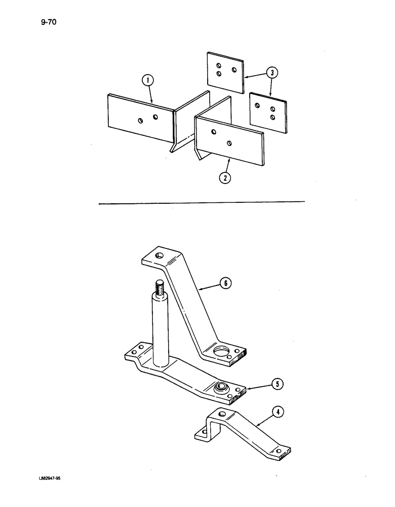 Схема запчастей Case IH 6200 - (9-070) - BUMPER BRACKET REAR CORNER, HITCH SERIAL NUMBER 501 AND AFTER (09) - CHASSIS/ATTACHMENTS