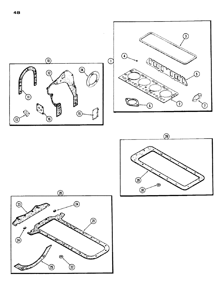 Схема запчастей Case IH 530 - (048) - ENGINE GASKET KITS, 530, 159, SPARK IGNITION ENGINE (02) - ENGINE