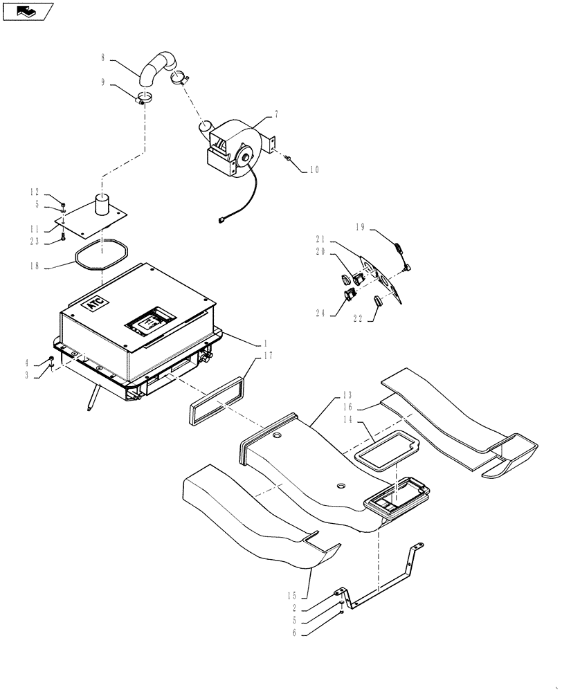 Схема запчастей Case IH 4420 - (01-026) - AIR CONDITIONING, ATC Cab Interior