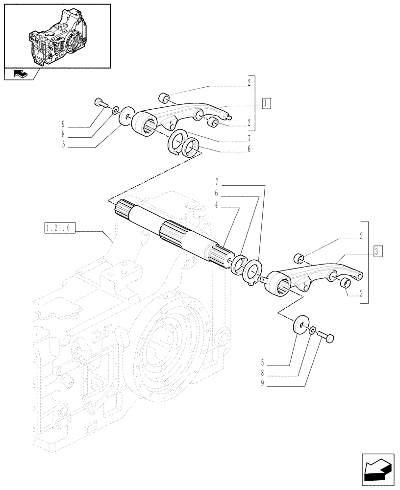 Схема запчастей Case IH PUMA 125 - (1.82.8/01) - EDC WITH TWO EXTERNAL CYLINDERS FOR APUH - LIFT BOOMS (VAR.331909-333909) (07) - HYDRAULIC SYSTEM