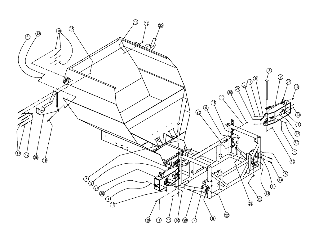 Схема запчастей Case IH FLX810 - (04-001) - BOOM FOLD PARTS, MID, 2.5” & 3”, 60’ Boom Group