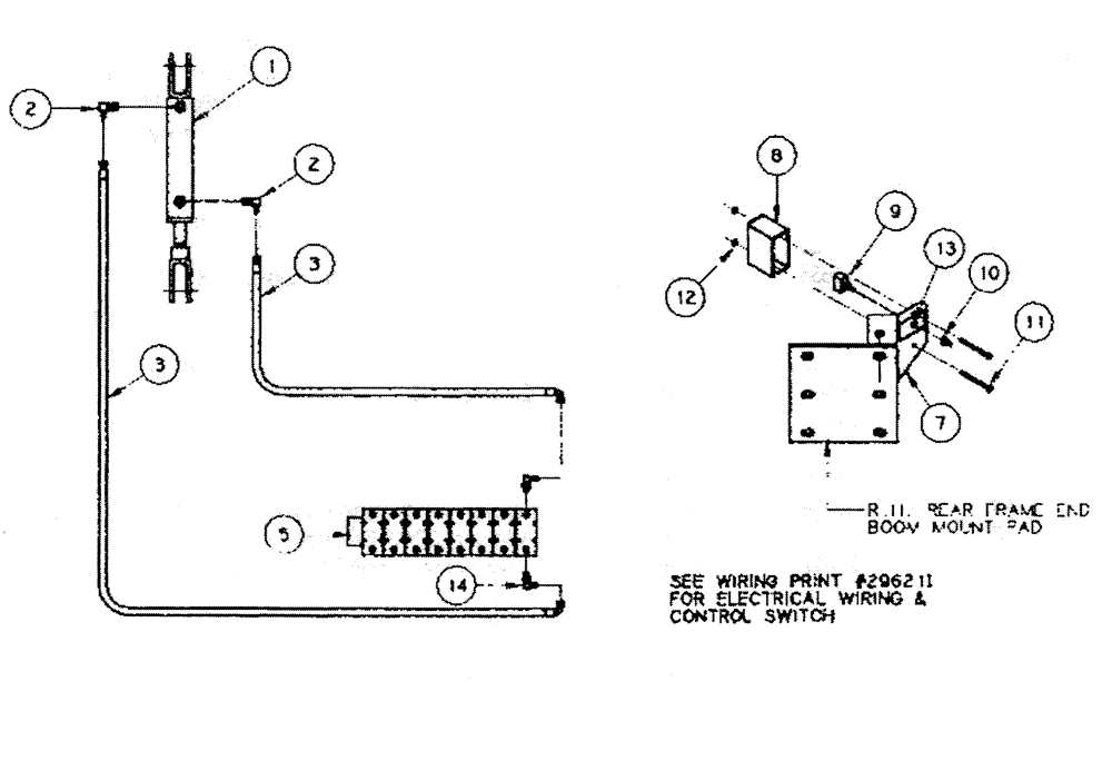 Схема запчастей Case IH TYLER - (05-007) - HYDRAULIC PLUMBING - TYLER SPRAYER TOW HITCH Hydraulic Plumbing