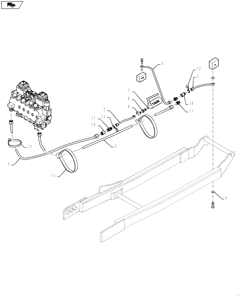 Схема запчастей Case IH 717974006 - (044) - HYDRAULIC KIT - FARMALL 30B & 35B - 717976006 