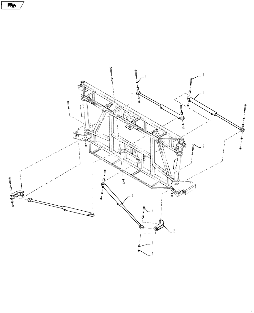 Схема запчастей Case IH 4420 - (08-002) - PIVOT GROUP, CENTER SECTION, 90/100 BOOM (09) - BOOMS